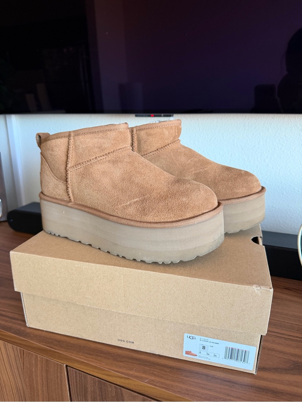 UGG Classic Ultra Mini Platform Boots Brown US 8